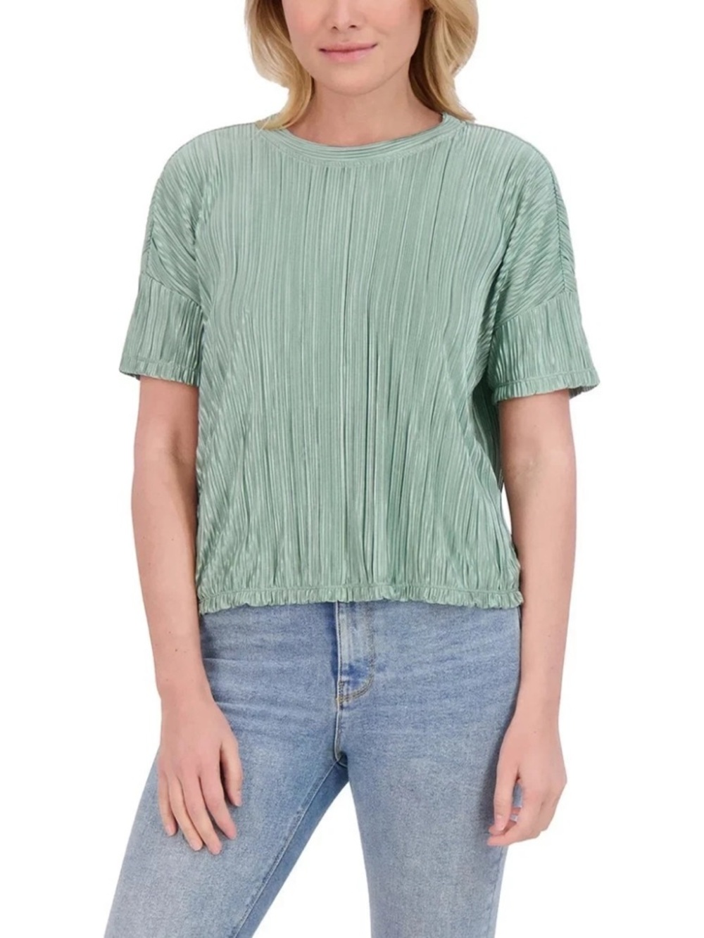 Andrew Marc - Women's Plisse Short Sleeve Top